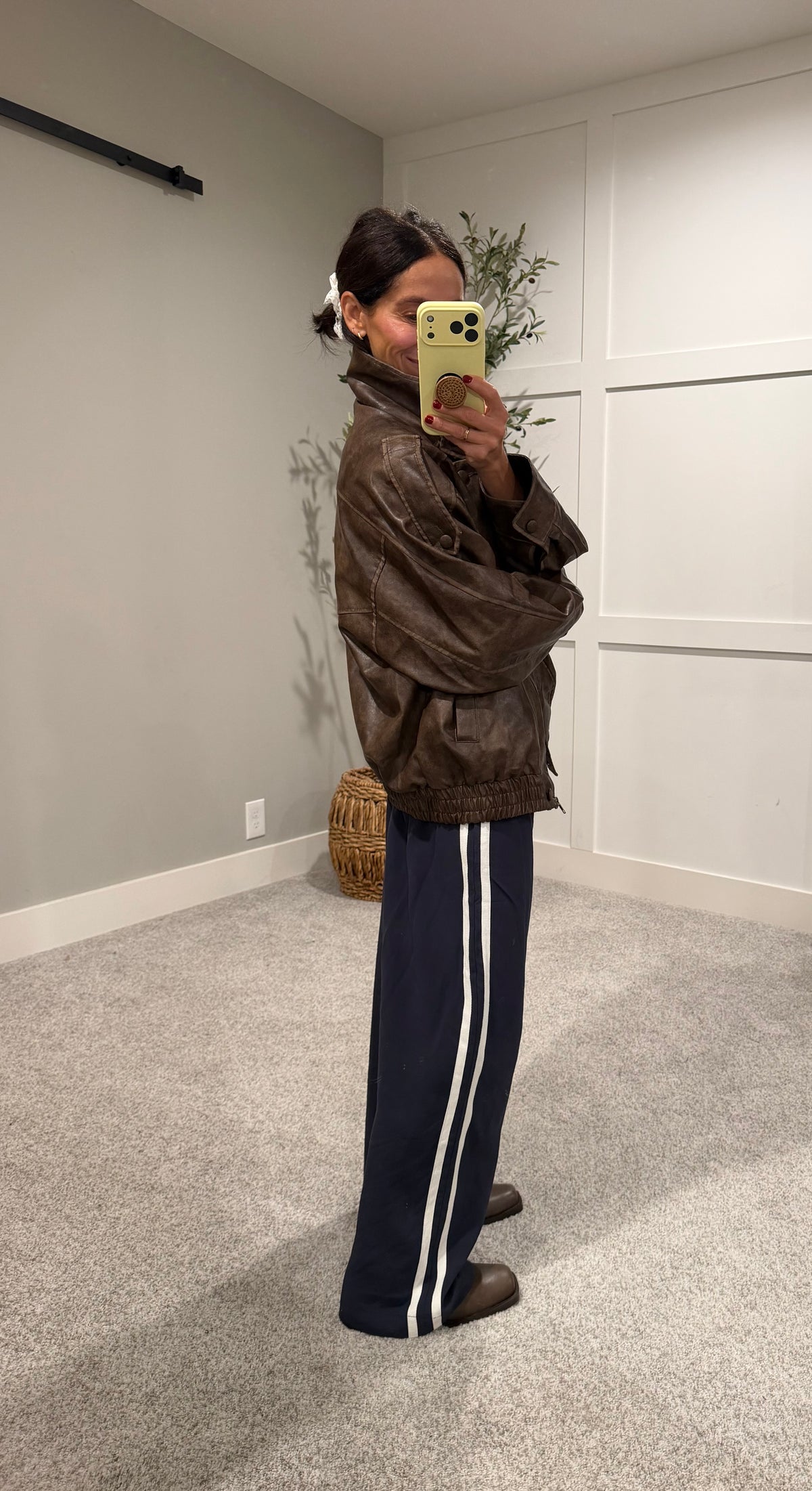 Vegan Leather Jacket | Vintage Brown