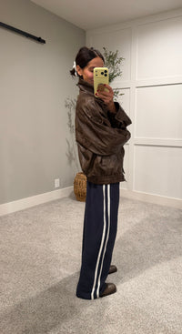 Vegan Leather Jacket | Vintage Brown