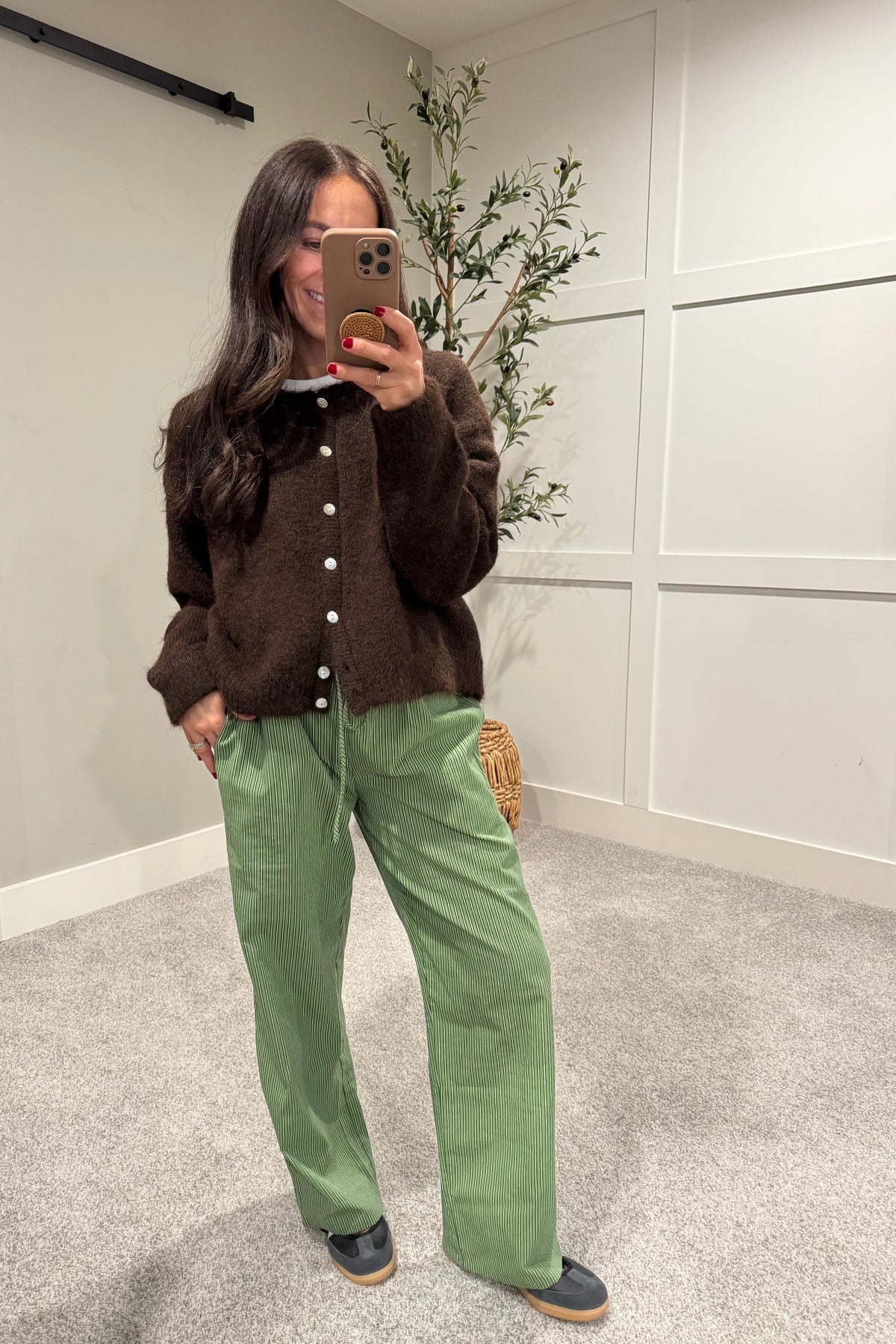 Serena Striped Pant | Green