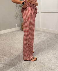 Olivia Plaid Set | Red/Taupe