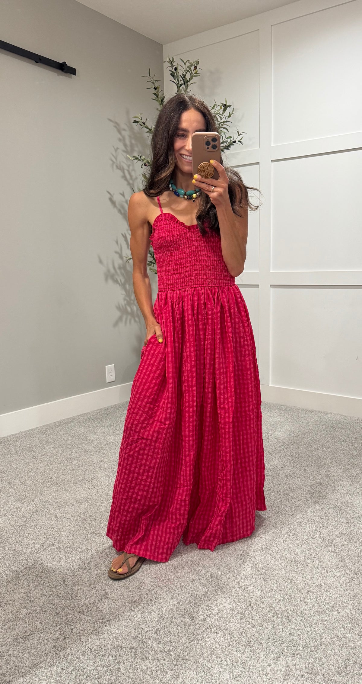 Mena Cherry Gingham Dress