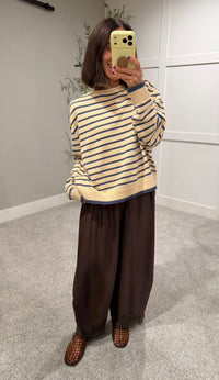 The Capri Stripe Sweater | Butter/Blue