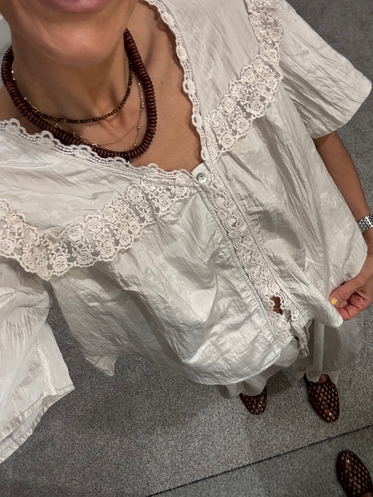 Fiona Lace Top | Natural