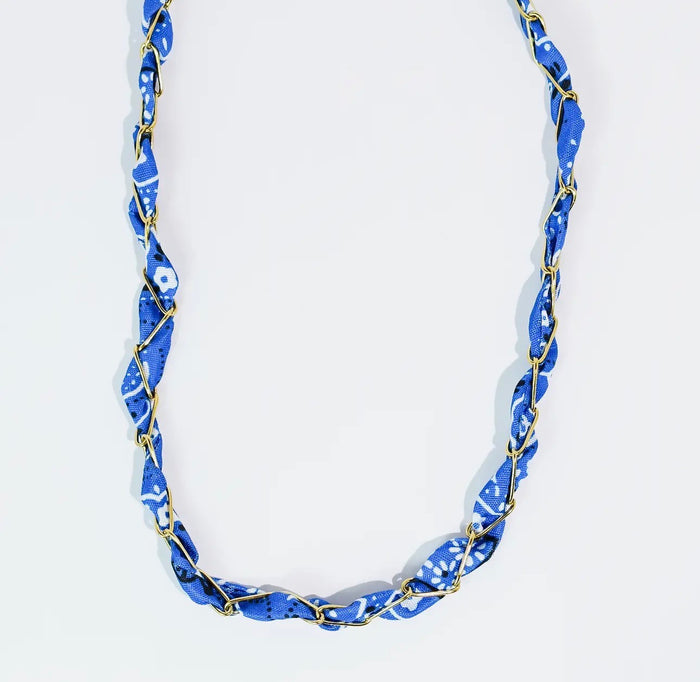 Bandana Twist Necklace | Blue