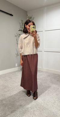 Polka Skirt | Brown/Ivory