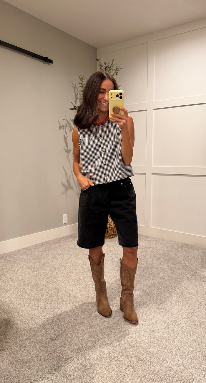 Bianca Denim Jorts | Washed Black