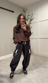 Striped Drawstring Jogger Pants | Midnight