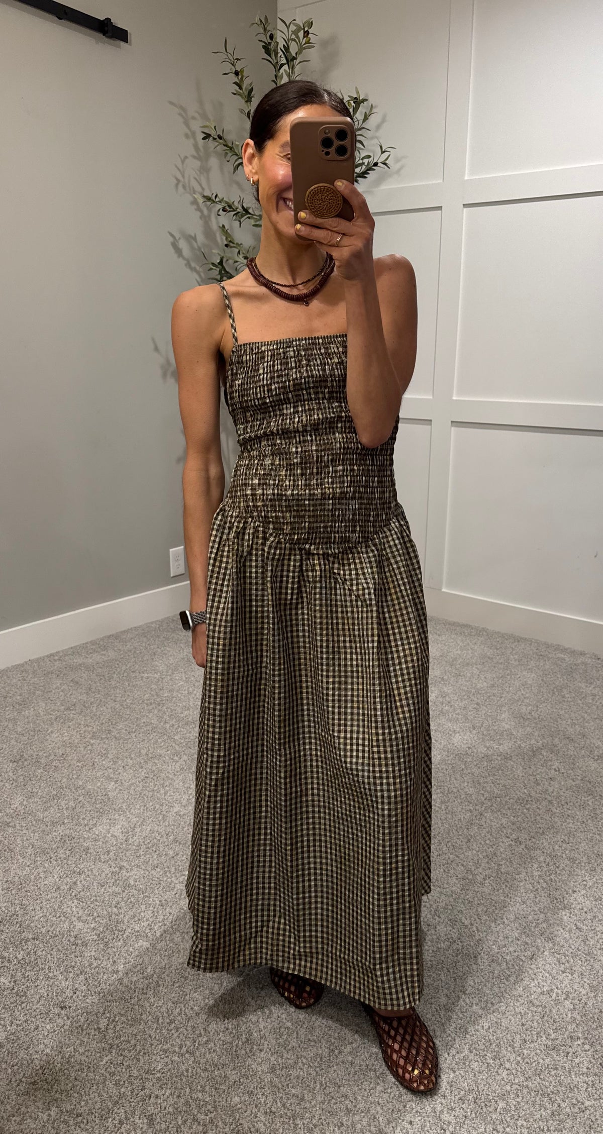 Talia Gingham Midi Dress