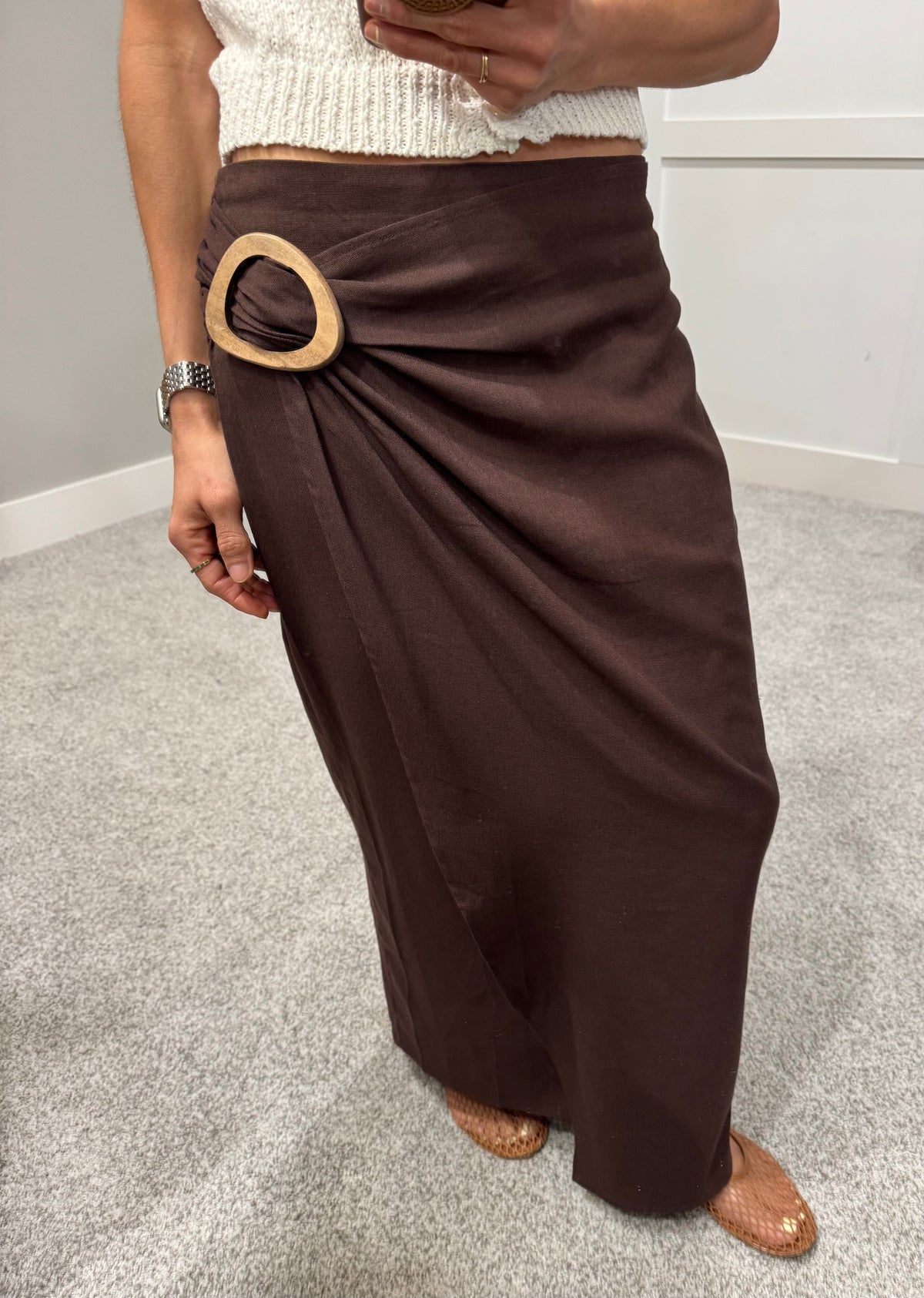 Nora Wrap Skirt | Brown