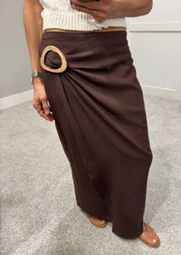 Nora Wrap Skirt | Brown