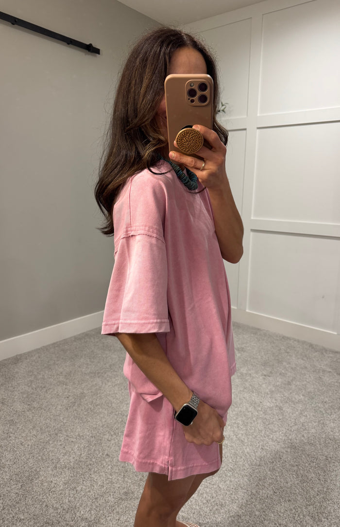 Everday Oversized Tee & Shorts SET | Rose