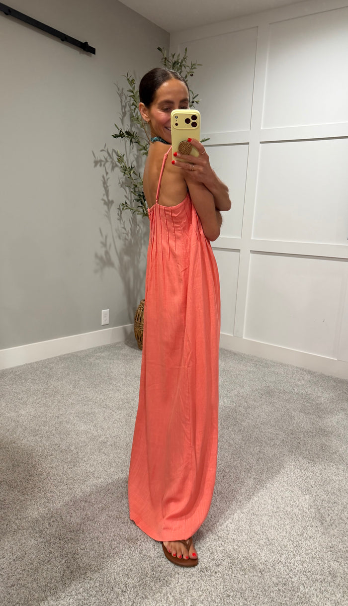 Coral Pintuck Maxi