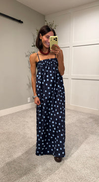 Ari Polka Dot Maxi Dress | Midnight
