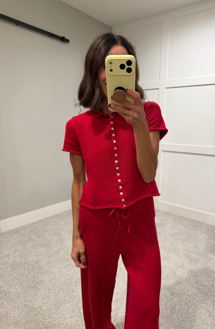Nara Knit Set | Berry Red