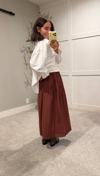 Poplin Skirt | Brown