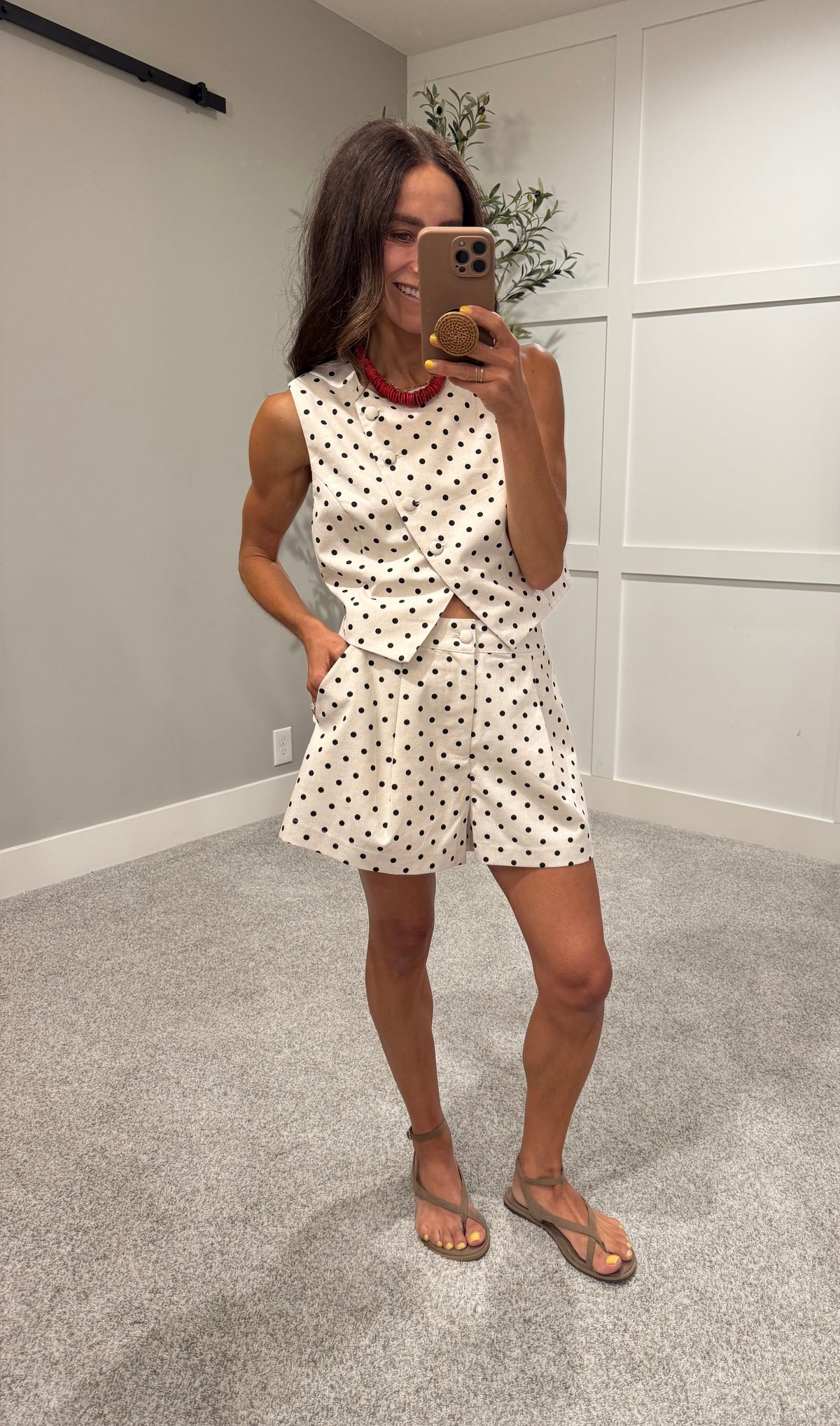 Macy Polka Dot Set | Oatmeal/Black