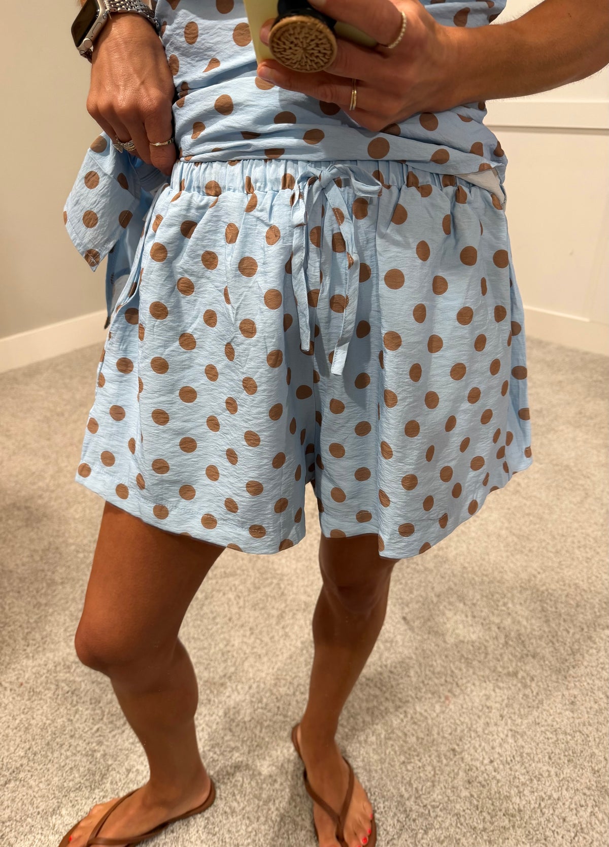 Anita Asymmetric Top Polka Dot Set