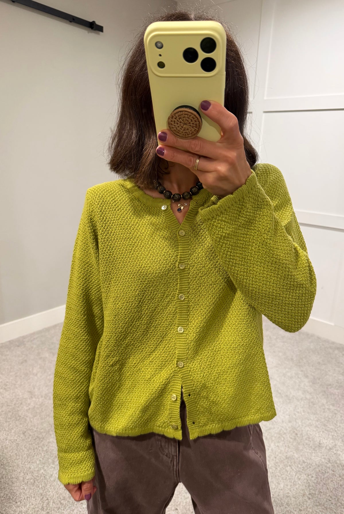 Tori Cotton Cardi | Moss Green