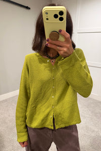 Tori Cotton Cardi | Moss Green