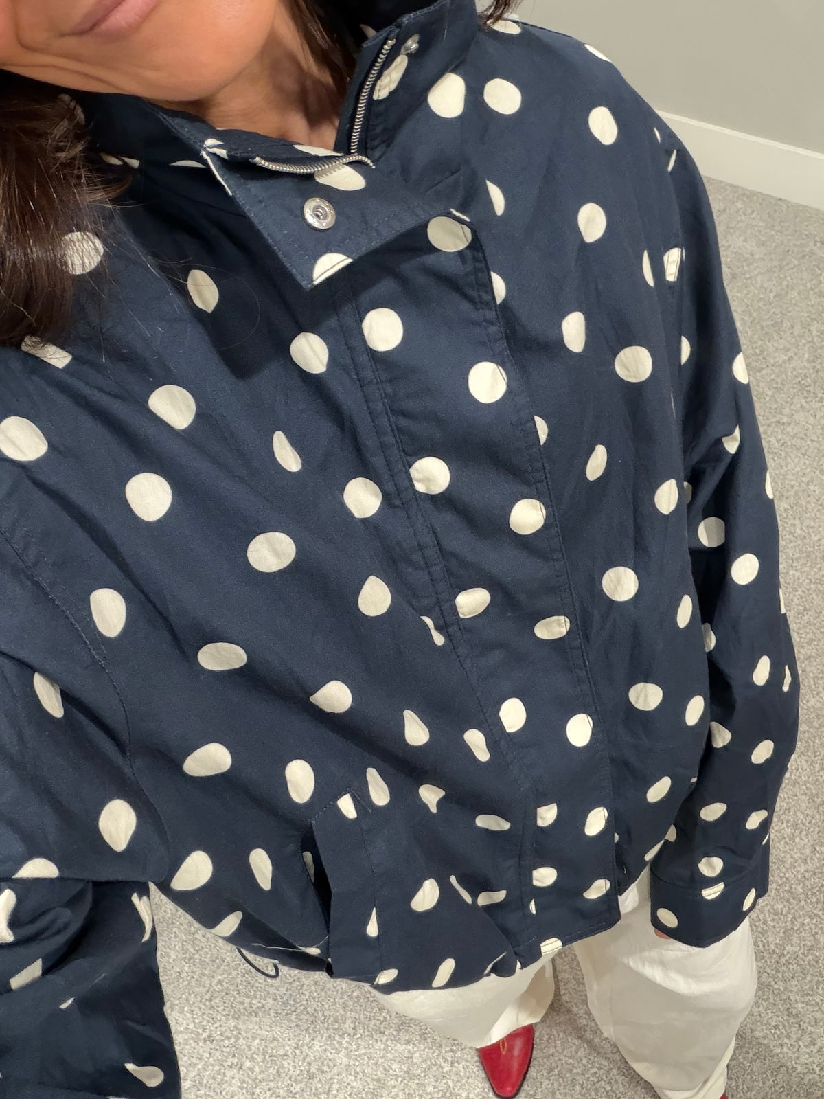 Polka Dot Jacket | Navy