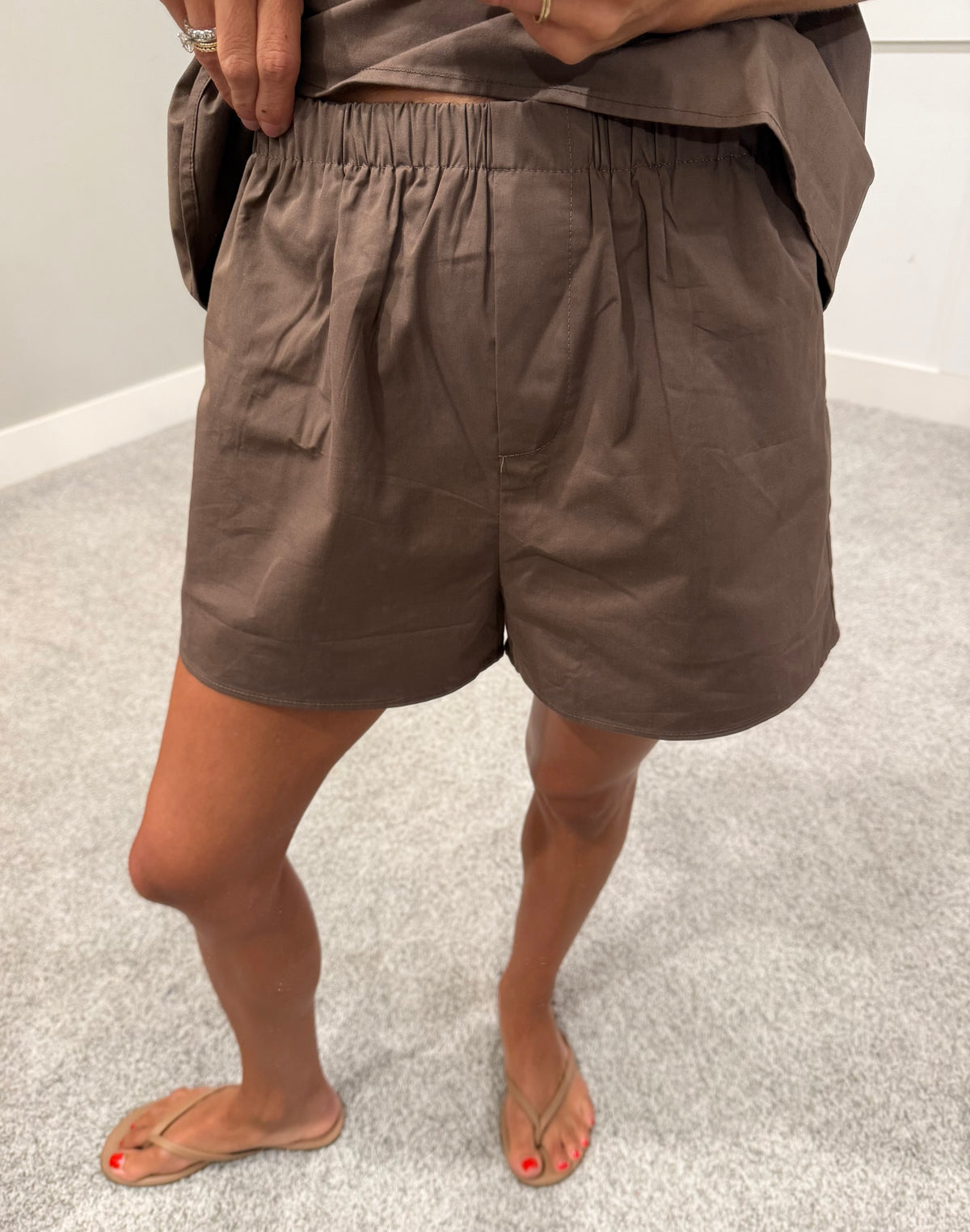 Kathy Cotton Halter Set | Brown