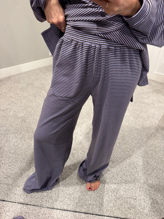 Lounging Brushed Knit Pants | Lavender/Brown
