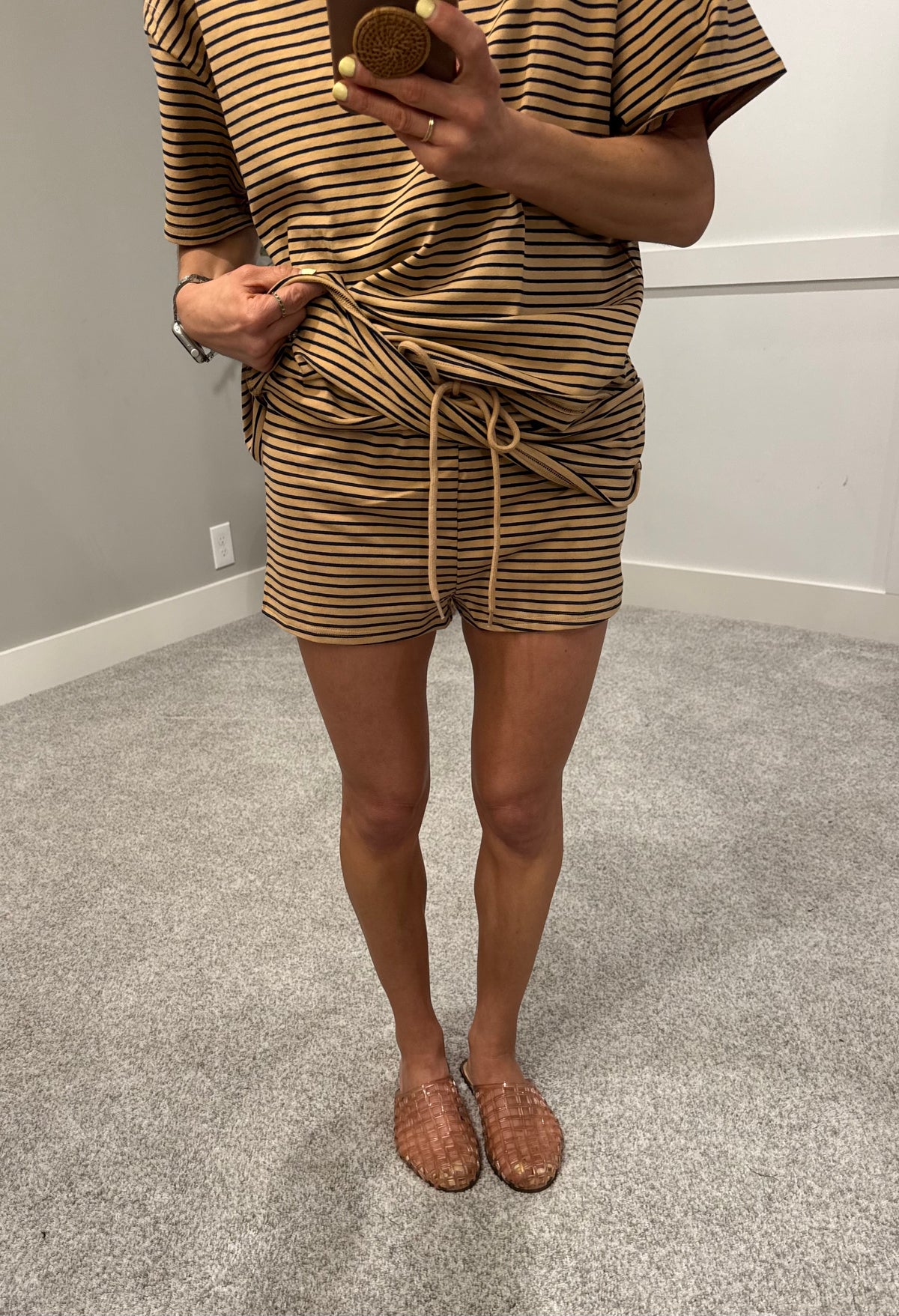 Ryder Striped Set | Tan/Navy