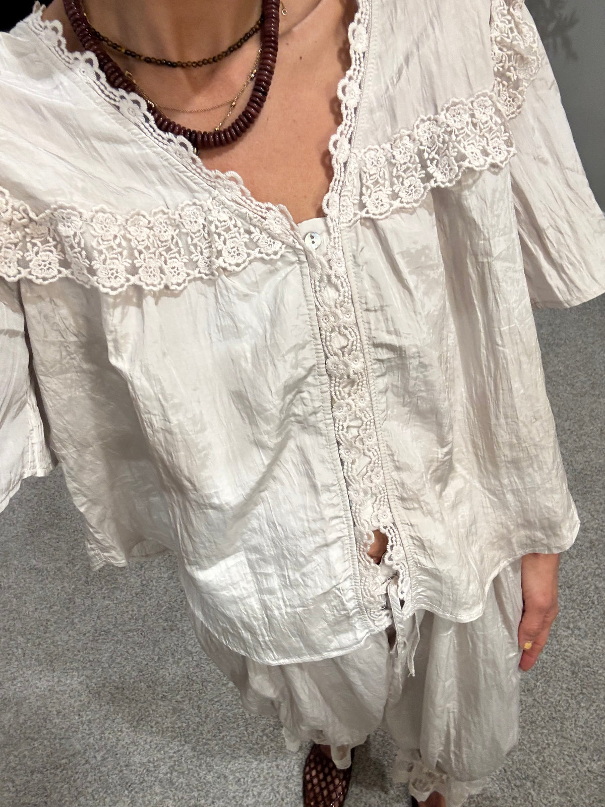 Fiona Lace Top | Natural