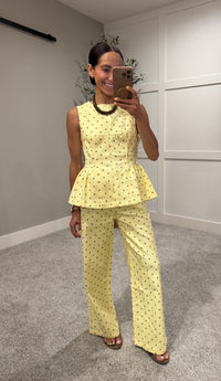 Amelia Denim Polka Dot Set | Yellow