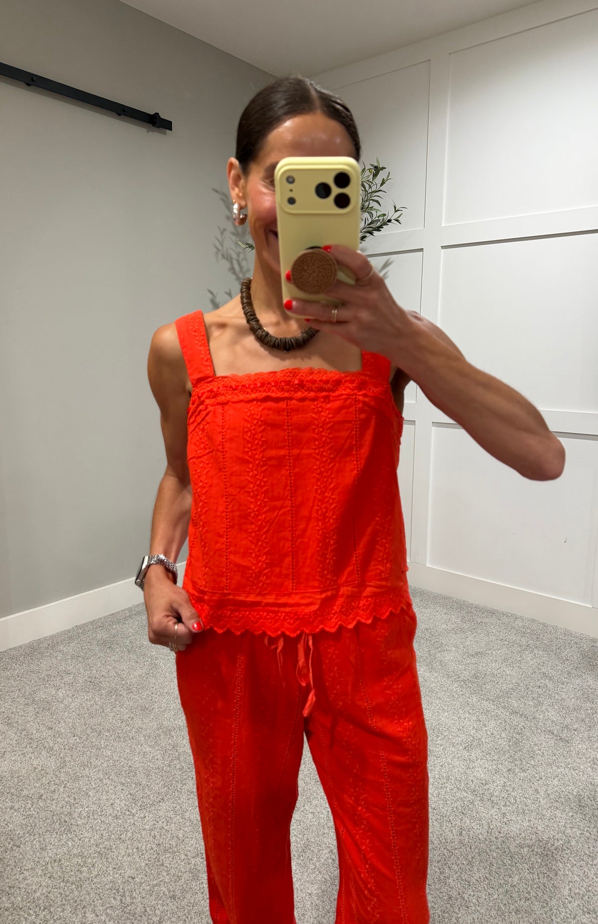 Broderie Tank | Cherry Tomato