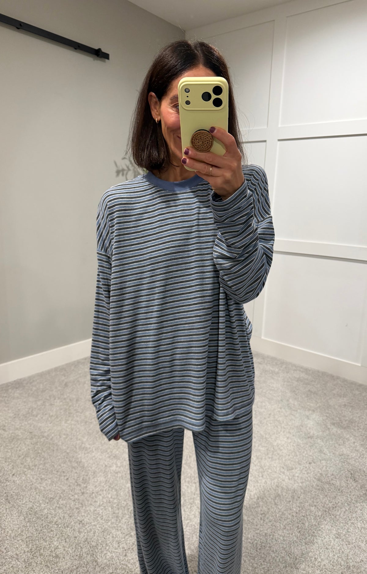 Langston Striped Set | Blue/Grey
