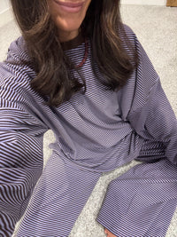 Lounging Brushed Knit Pants | Lavender/Brown