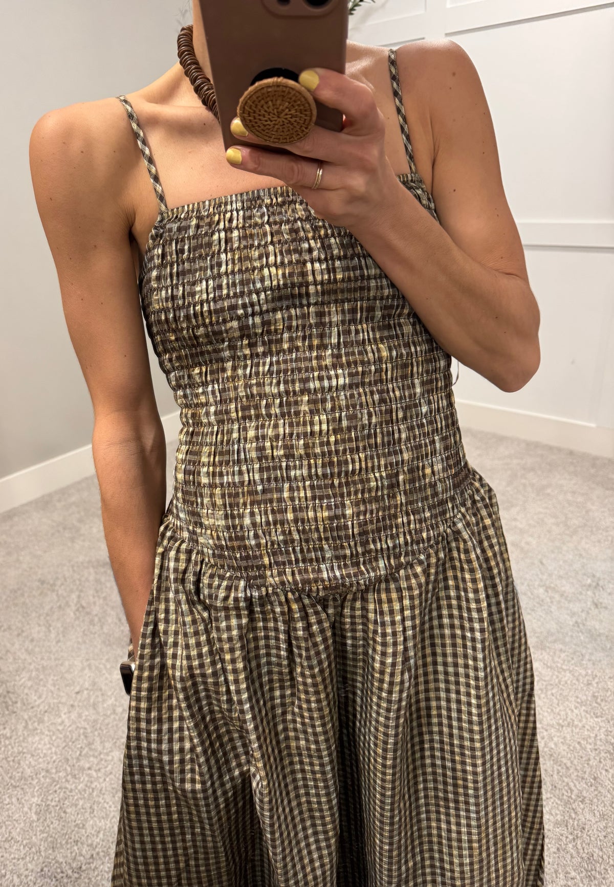 Talia Gingham Midi Dress