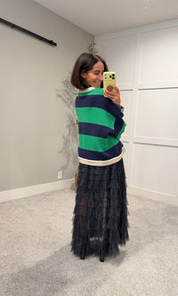 Marina Stripe Sweater | Green/Navy