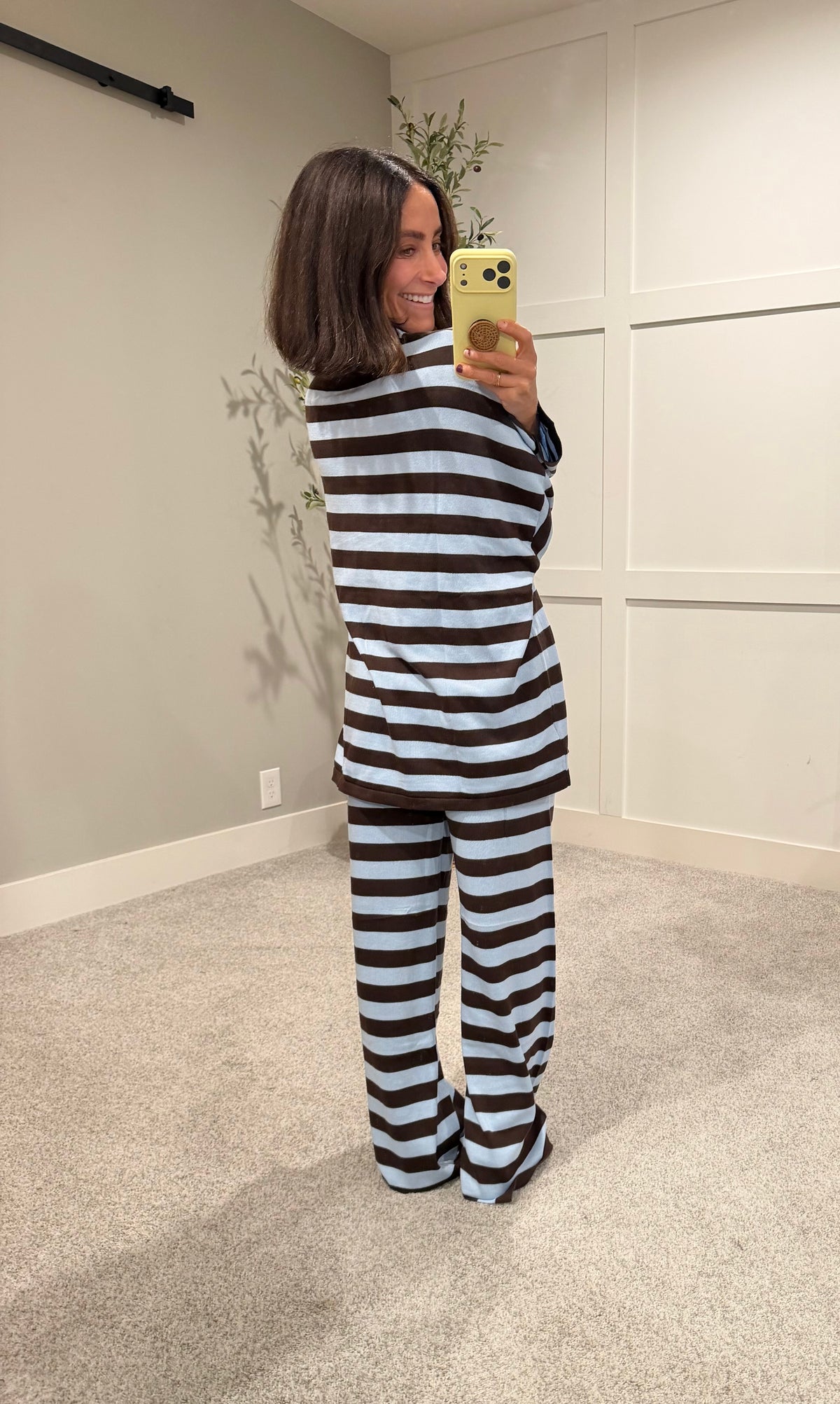 Brooklyn Striped Set | Brown/Blue