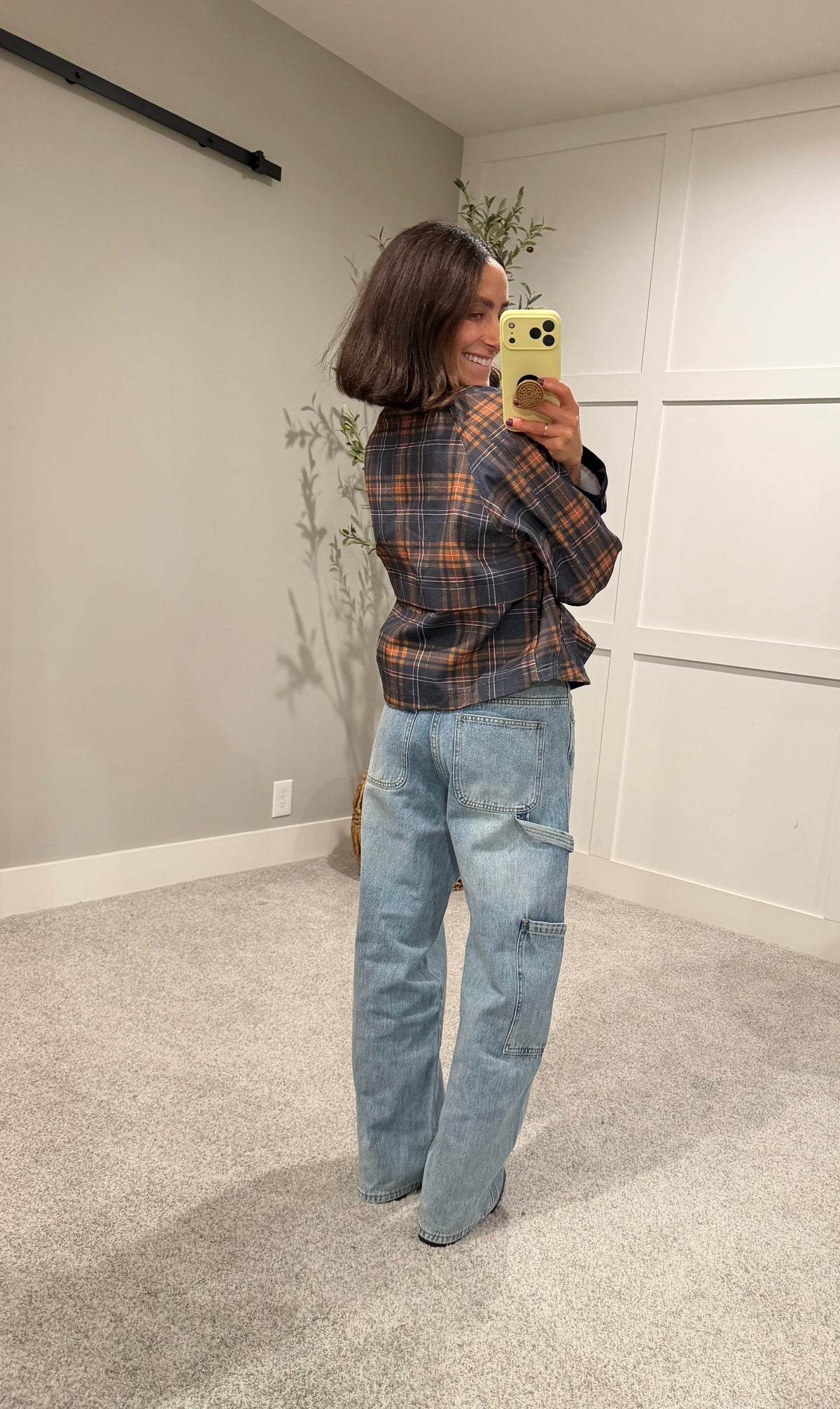 The Sutton Barn Jacket | Navy Multi-Color Plaid