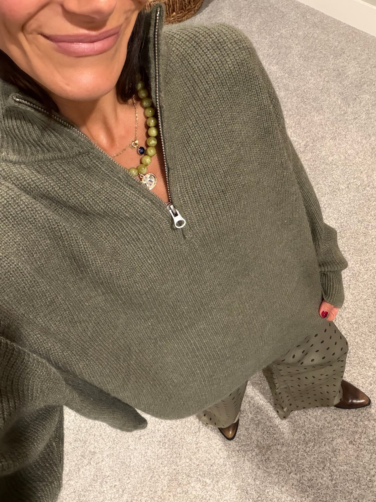 The Autumn Half-Zip Sweater | Olive