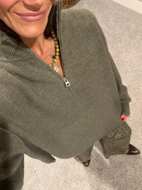 The Autumn Half-Zip Sweater | Olive