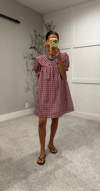 Jones Dress | Mauve Gingham