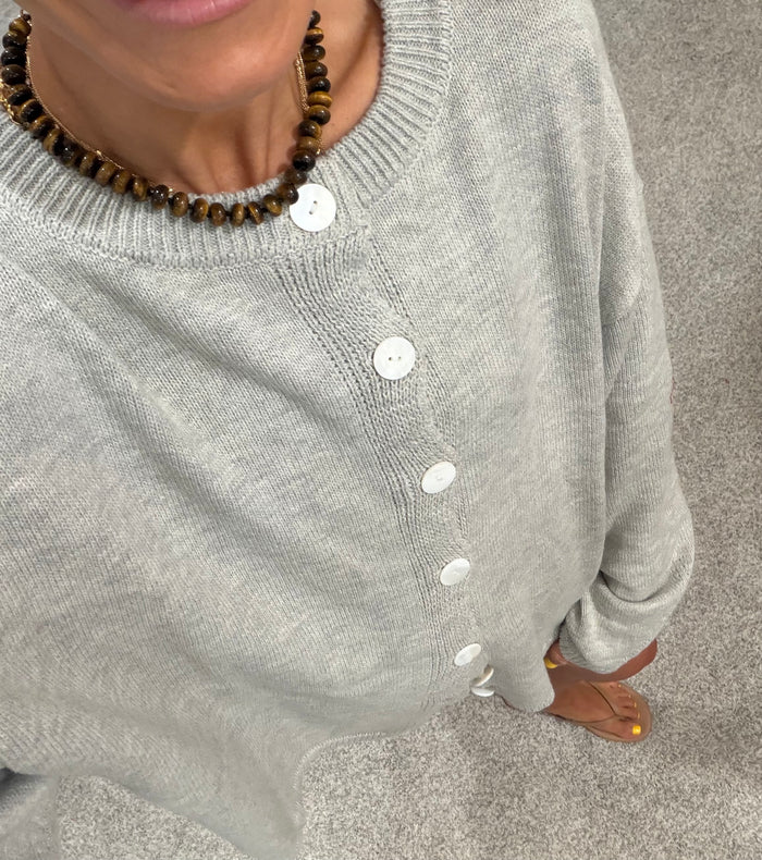 Juniper Cotton Cardigan | Light Heather Grey