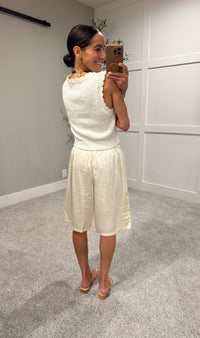 Lily Satin Long Shorts | Cream