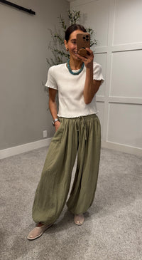 Balloon Gauze Pants | Light Olive