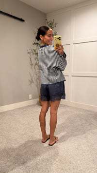 Piper Striped Cardigan | Denim