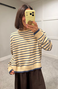 The Capri Stripe Sweater | Butter/Blue