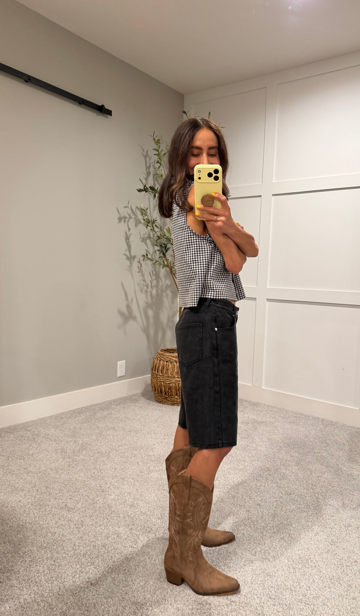 Bianca Denim Jorts | Washed Black
