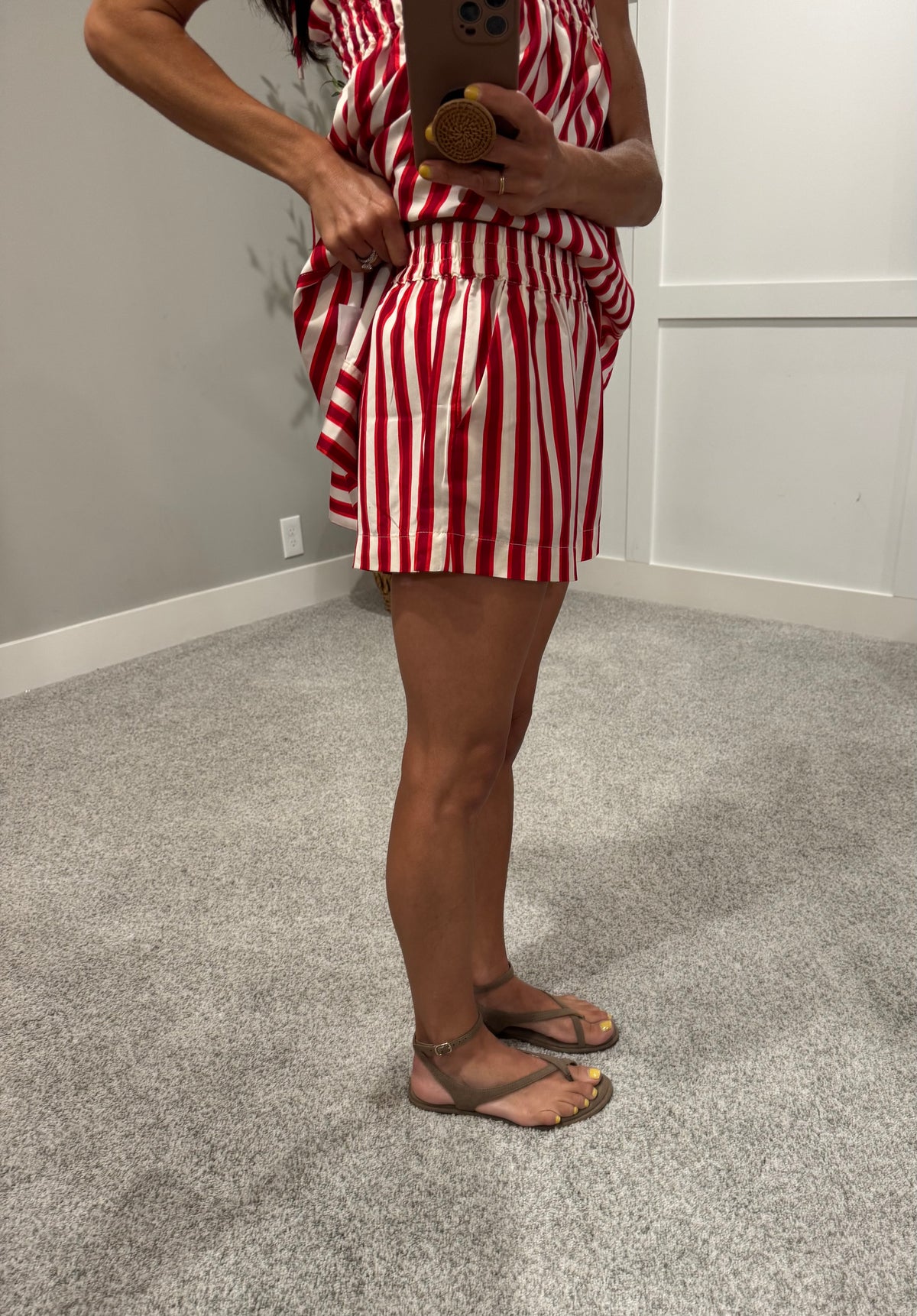 Juni Striped Set | Red/Cream Stripe