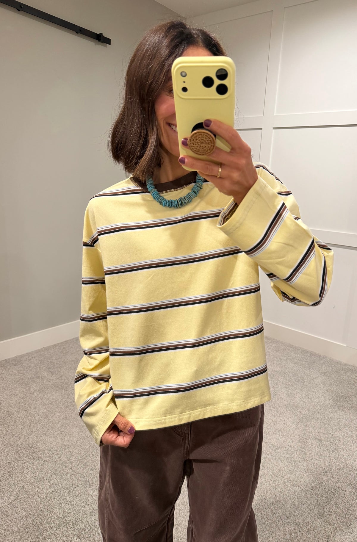 Sara Striped Long Sleeve Top | Butter Yellow