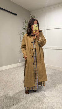 Classic Belted Long Trench Coat | Khaki