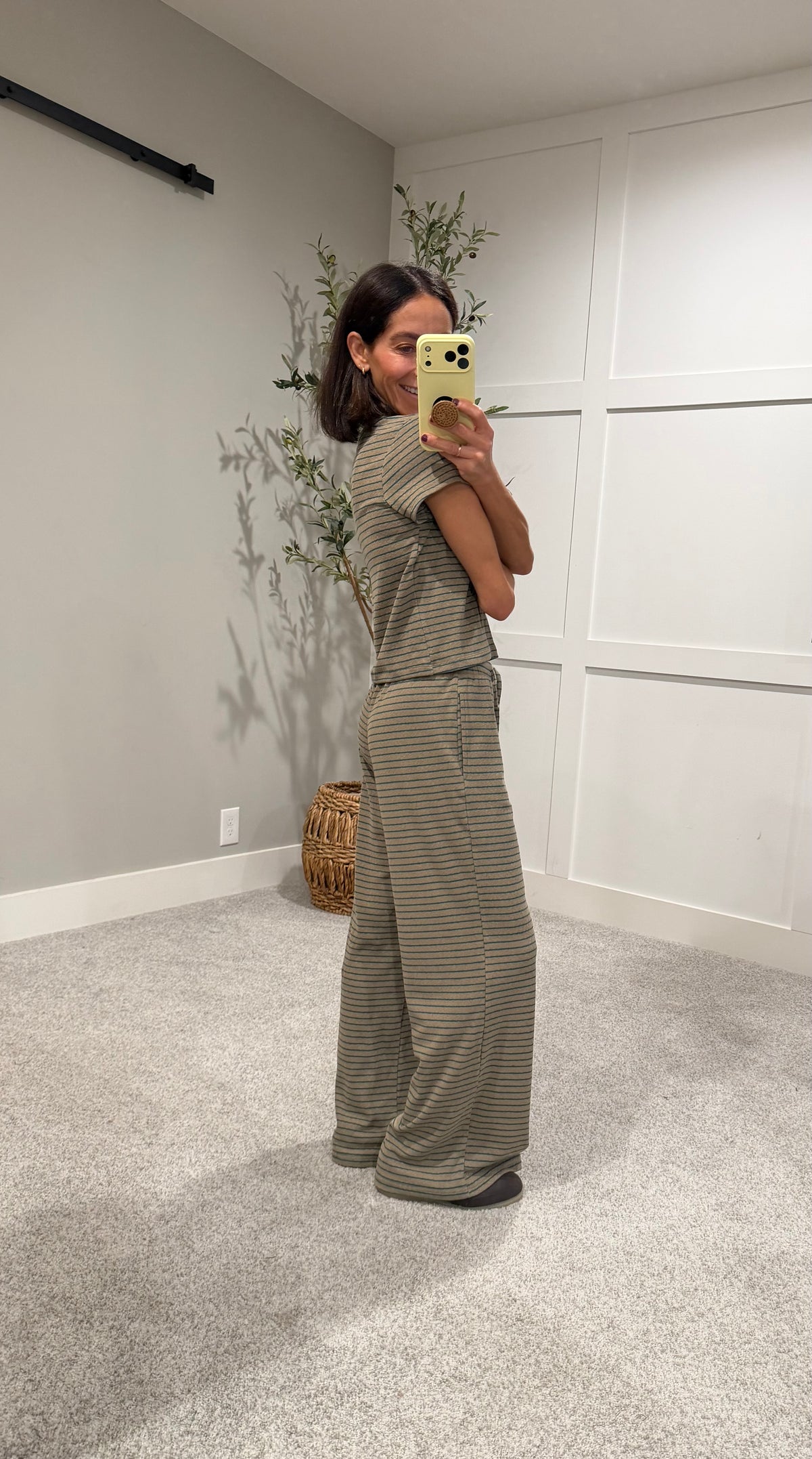 Basil Striped Set| Basil Green
