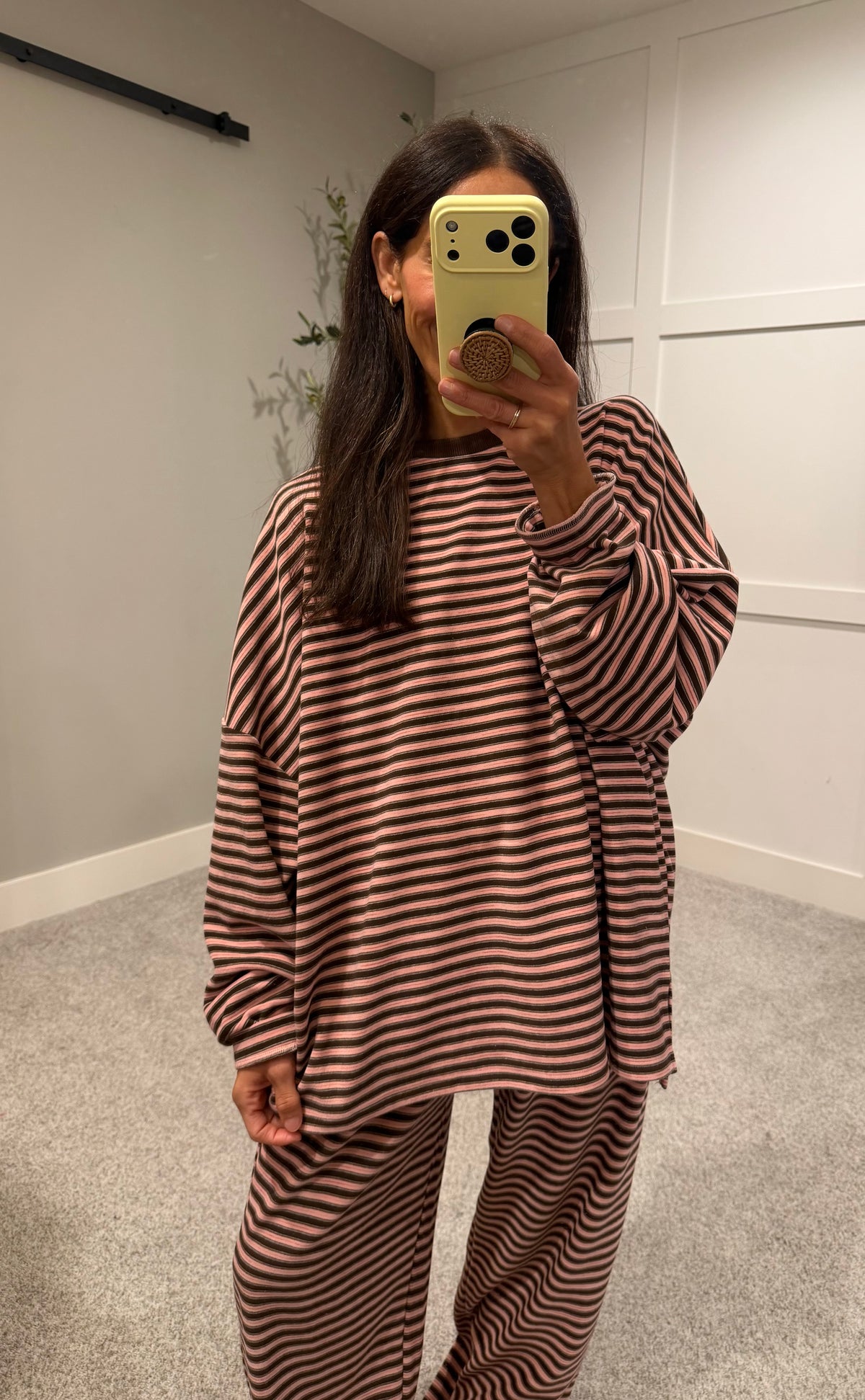 Morgan Long Sleeve Top | Pink/Brown